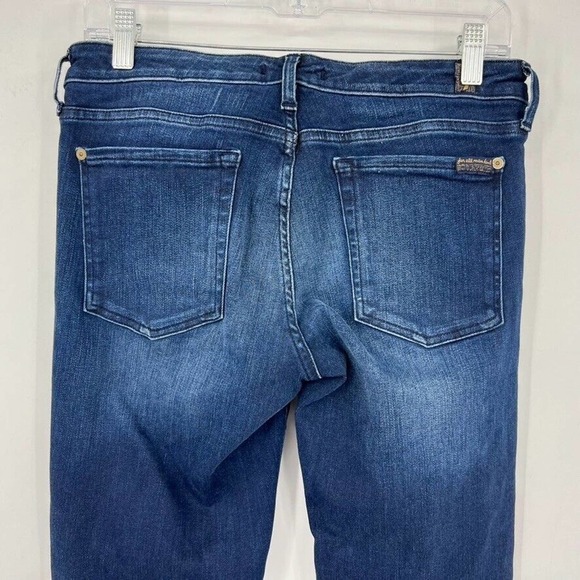 7 For All Mankind Pyper Cropped Boho Jeans Size 28 Blue - Picture 4 of 5